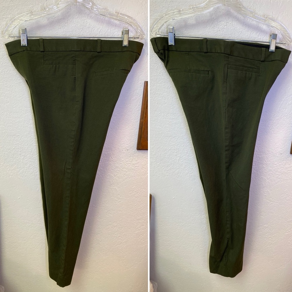 Banana Republic Mid Rise Sloan Trouser Pants Olive Green Preppy Classy Chic 10 - Picture 3 of 10
